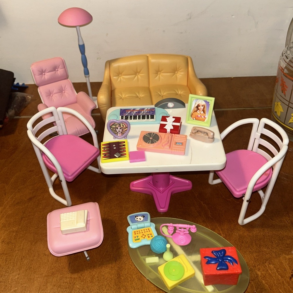Vintage Barbie Living Room & Dining Room Furniture & Accessory Lot B1